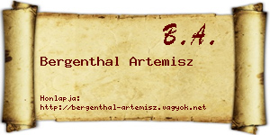 Bergenthal Artemisz névjegykártya